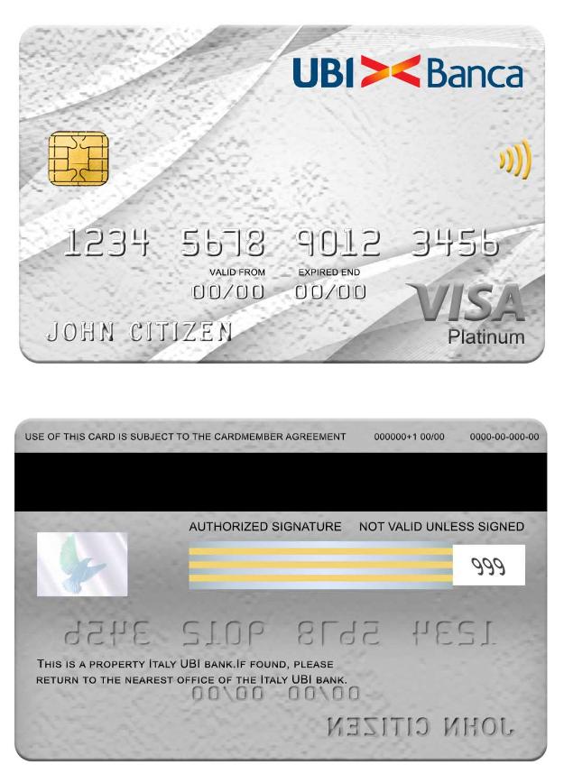 Italy UBI bank visa platinum card